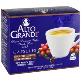Alto Grande Super Premium Coffee Single Serve Capsules for Nespresso Machines, 100 Percent Arabica Coffee From Puerto Rico (Grand Lares, 60 Count)