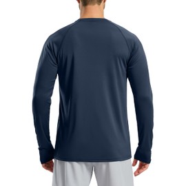 Pudolla Men's Sun Shirts UV SPF UPF 50+ Long Sleeve Lightweight Quick Dry Swimming Fishing Shirts(Tibetan Blue M)