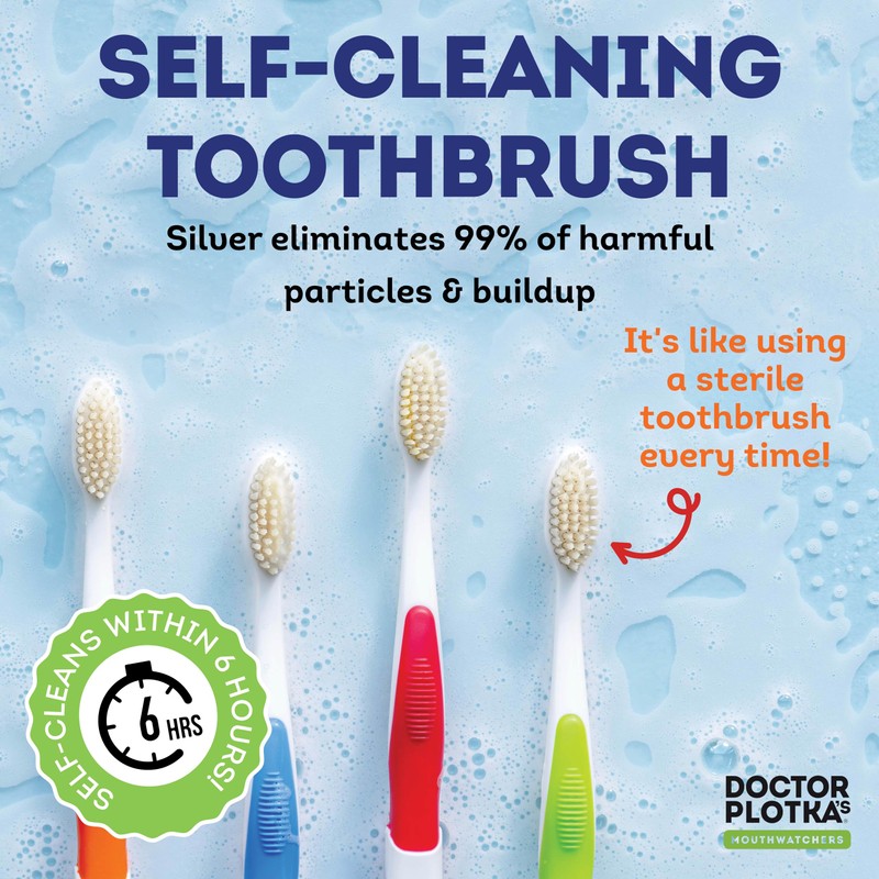 MOUTHWATCHERS Soft Flossing Toothbrushes, Value Family Pack, 4 Adult &