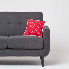 Homescapes Polka Dot Cushion Cover for Decorative Cushions, Red, 30 x 30 cm, Decorative Cushion Cover with Polka Dots Pattern, 100% Cotton with Zip