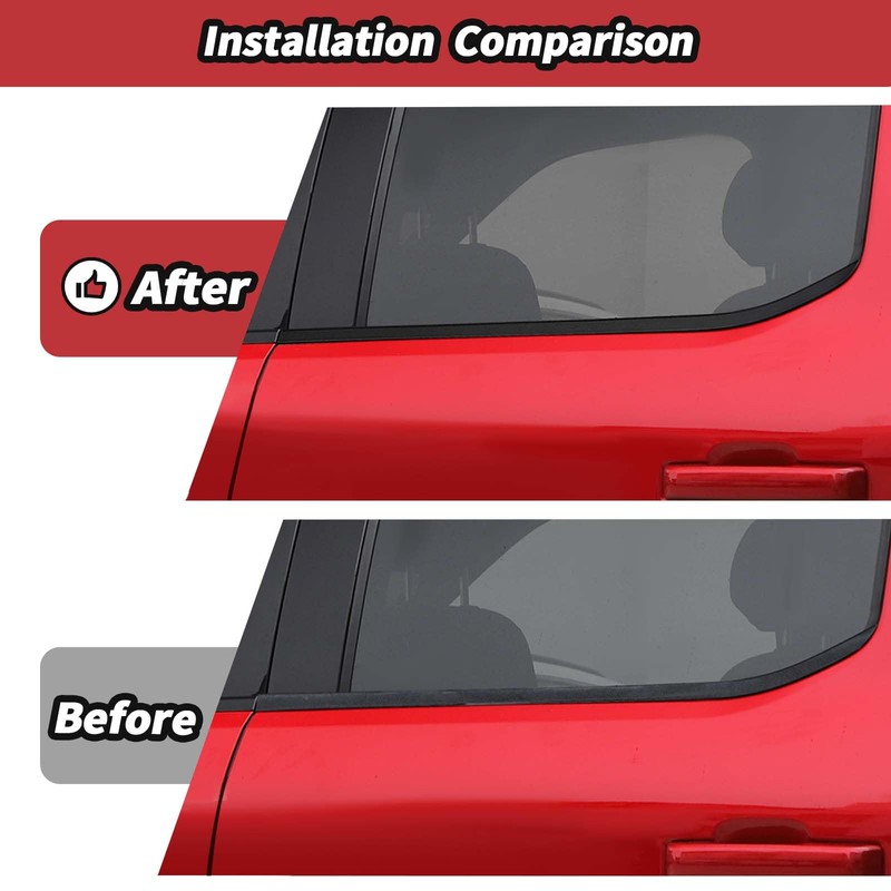 JeCar Window Molding Trim for 2021+ Ford F150 Black Outer
