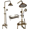 Antique Brass 8-Inch Rainfall Shower System with Hand Shower &