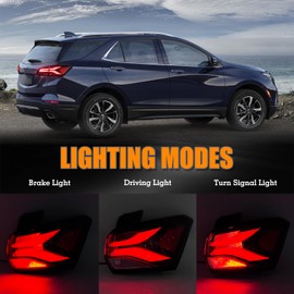 YEQSHNG USA Type LED Tail light Assembly Fit For 2022-2023 Chevy Equinox RS Premier Tail Lamp Outer Rear Light Without Side Light Right Passenger Side Replacement GM2805153 85132584