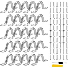 GZkushi Pack of 30 Stainless Steel Pad Eye, Fender Eyelet, Small, 304 Stainless Steel for Kayak, Canoe, Kayak, Canoe, Rigging with 60 Screws and Screwdriver (6 mm Silver)