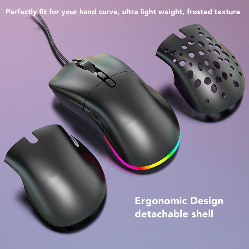 Wireless Mouse Dual Mode Programmable Keys RGB Backlit Adjustable DPI