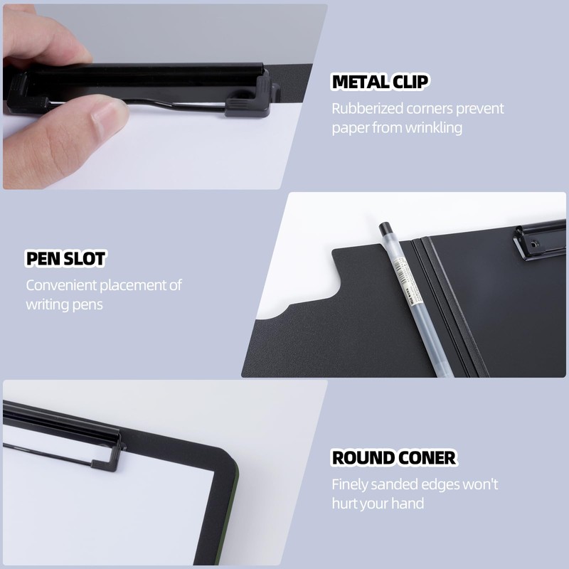 FRETONBA Clipboard Folder, A4 Foldable Clipboard with Horizontal and Vertical