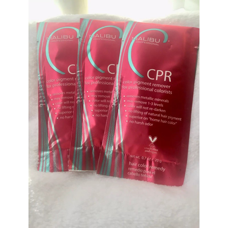 Malibu 3 Malibu CPR Color Remover Stain Pigment Reducer Packets