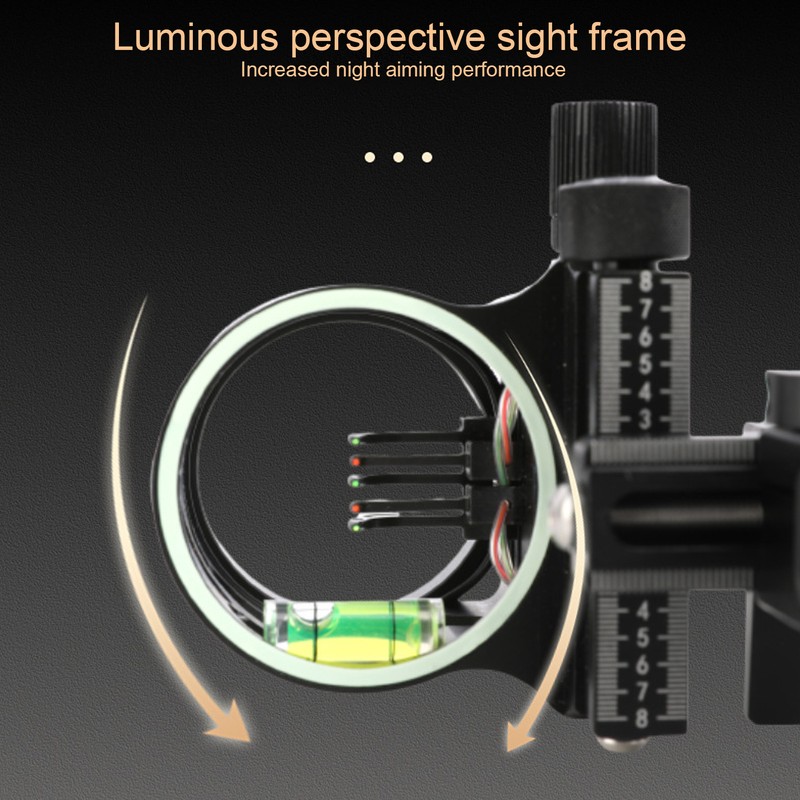 5 Pin Bow Sights Long Bar Archery Compound Bow Sight