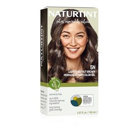 Naturtint 5N Castaño Claro Tinte Permanente para el Cabello (Paquete de 1), Sin Amoníaco, Vegano, Libre de Crueldad, hasta 100% de Cobertura de Canas,