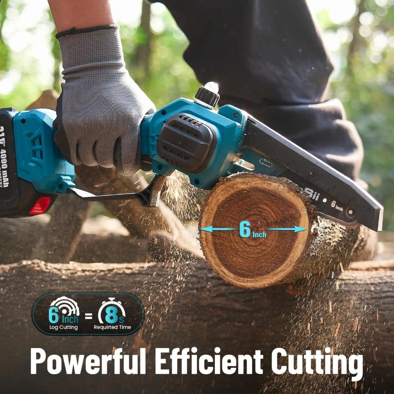 Seesii 2-IN-1 Cordless Pole Saw & Mini Chainsaw 6 inch