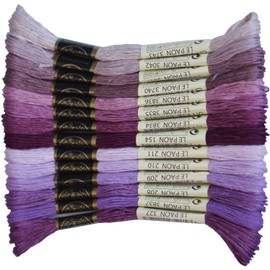 Embroidery Floss - Cross Stitch Threads - Friendship Bracelets Floss - Crafts Floss - 14 Skeins Per Pack Embroidery Floss, Dark Violet Gradient