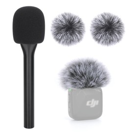 YOUSHARES Interview Handle for DJI Mic Mini - Microphone Wind Muff with Interview GO Handheld Adapter Compatible with DJI Mini Mic for Vlog, Streaming, Podcast