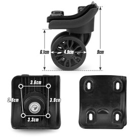 Zoofen Replacement Luggage Wheel W149-2 Suitcase Repair Spinner Wheels with Dual-Wheel Luggage Accessories（W149-2，2pcs）