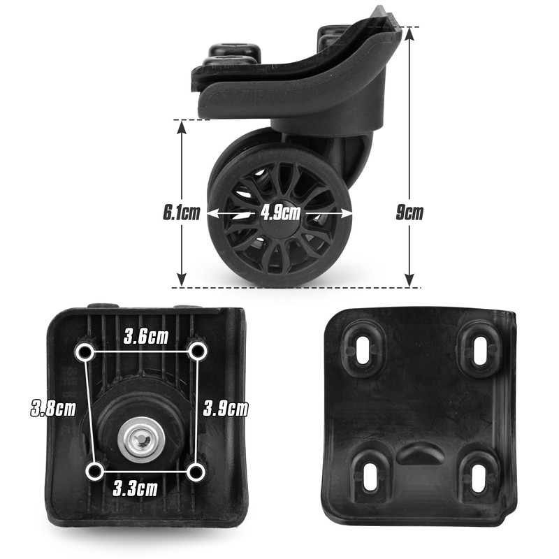 Zoofen Replacement Luggage Wheel W149-2 Suitcase Repair Spinner Wheels with