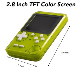 Retro Mini Game Machine with 400 Classical FC Games Handheld Game Console 2.8-Inch Color Screen Support for TV Output , Presents Birthday for Kids, Adults (Green)