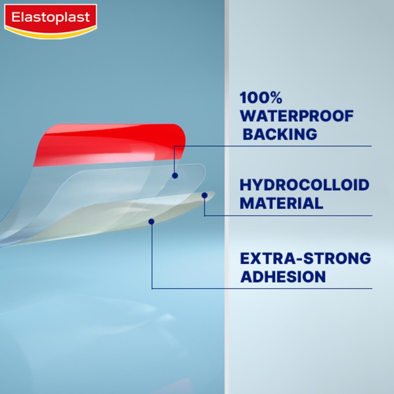 Elastoplast Second Skin Protection Plasters (6 Pieces), Hydrocolloid Waterproof Plasters