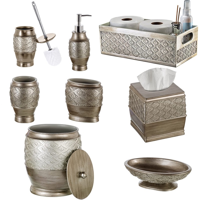 Creative Scents Dublin Silver Bathroom Decor Box Toilet Paper Holder