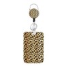 Leopard Print ID Badge Holder with Clip Badge Reels Retractable
