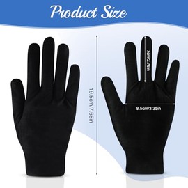 10 pares de guantes negros de tamaño medio para mujer, guantes de algodón transpirables para eccema y manos secas, guantes de inspección de joyas, gua