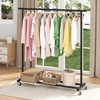 Buzowruil Metal Rolling Clothing Rack Adjustable Freestanding Garment Organizer with
