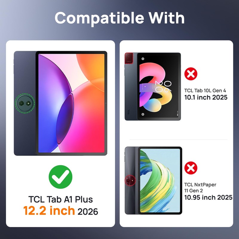 Gerutek Screen Protector 2 Pack for TCL Tab A1Plus 12.2