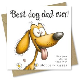 Father's Day Card. Dog Dad Design. Card with Envelope. 150x150mm when folded.