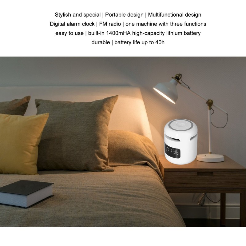 JM01 BT Clock Speaker Multifunctional Adjustable Portable BT Clock Speaker