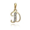 NKlaus Women's Necklace Pendant Letter with 3 White Diamonds 333