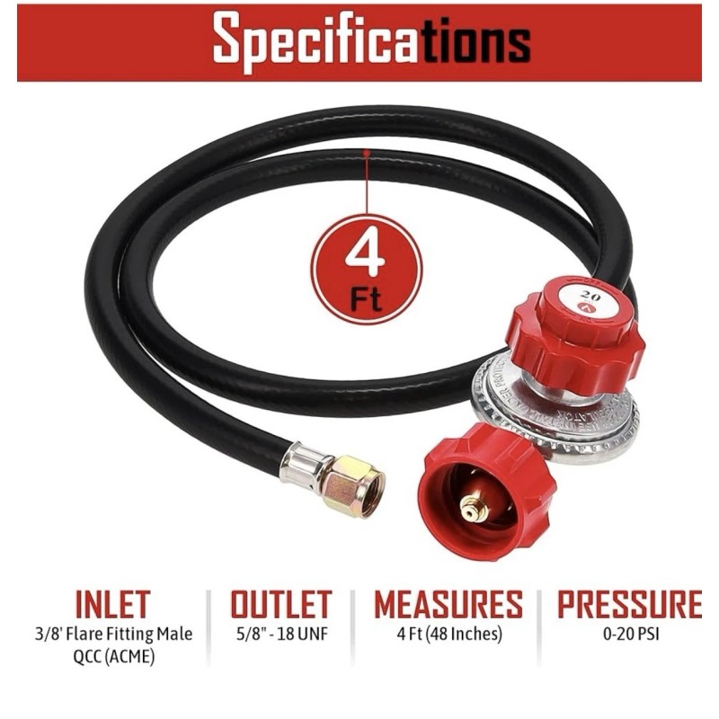 For BBQ Pro, For Charbroil, For Weber 4FT High Pressure