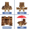 Sonhomay Outdoor Wooden Squirrel Feeder Funny Squirrel Feeding Table with