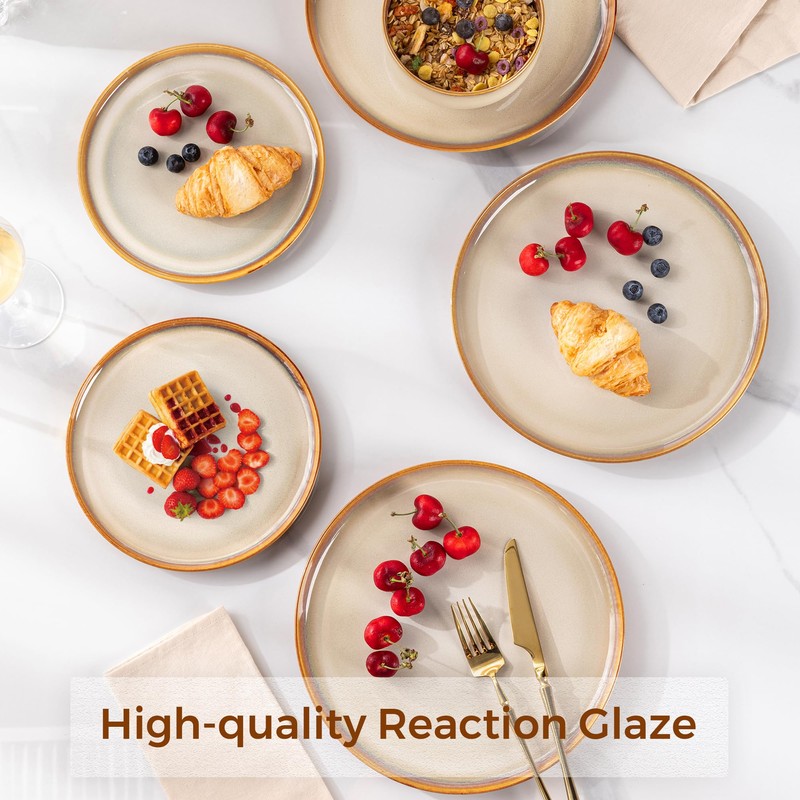 LERATIO Ceramic Dinner Plates Set of 6, 10.5 Inch Reactive