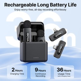 BY-V3 Combo Wireless Microphone with Charging Case