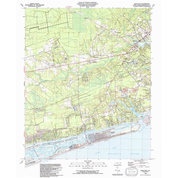 YellowMaps Shallotte NC topo map, 1:24000 Scale, 7.5 X 7.5