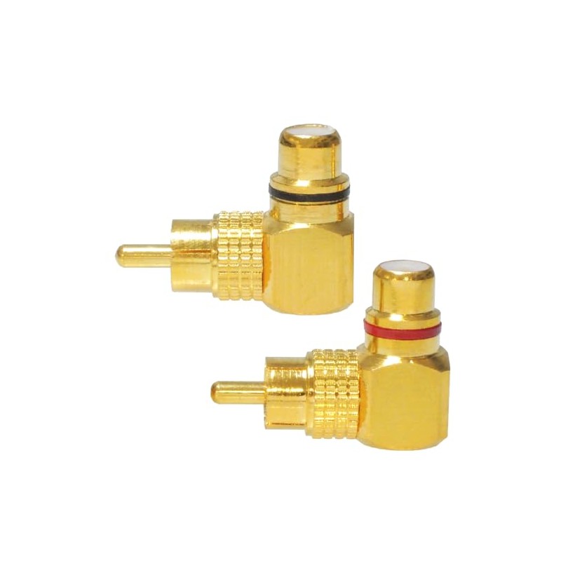 KAUMO RCA Plug Right Angle 90 Degree 90° Copper/Gold Plated