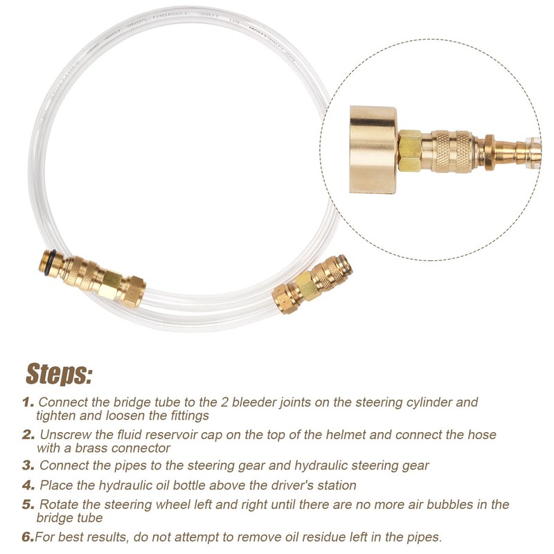 2pcs Hydraulic Steering Bleed Kit, Boat Bleed Kit Filler Tube