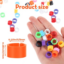 Wanmu 200Pcs 8mm Birds Leg Rings, Chicken Identification Band, Multicolor Quail Bands for Legs, Leg Bands Clip-on Rings for Birds Identification