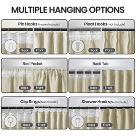 Floor to Ceiling Curtains for Wall Mount Track - Blackout Privacy Room Divider for Ceiling Track System or Rod With Hooks - Soundproof Room Separator Extra Wide Curtains, 1 Panel