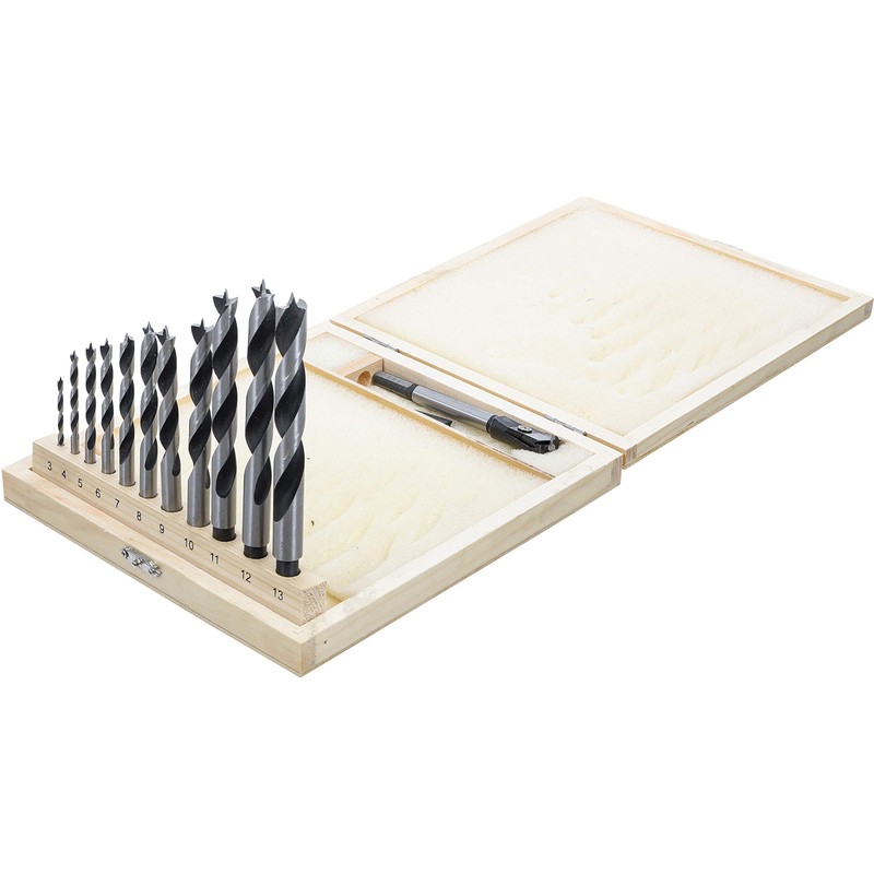 BGS and Centre Bit Wood Drill Bit Set, 13 Piece,