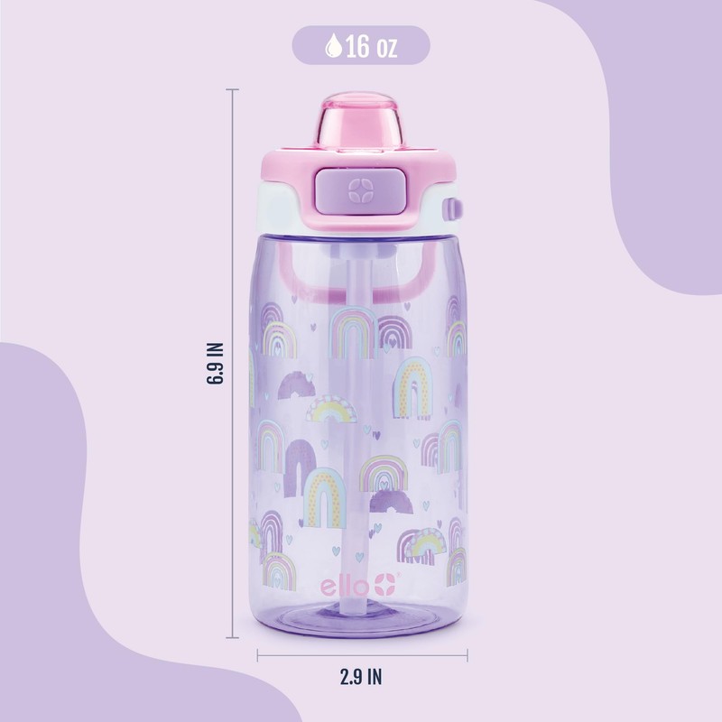 Ello Kids Pop & Fill 16oz Tritan Plastic Water Bottle