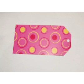 Amarican Greetings 12 Pink with Circles Recrangle Gift Tags by Amarican Greetings