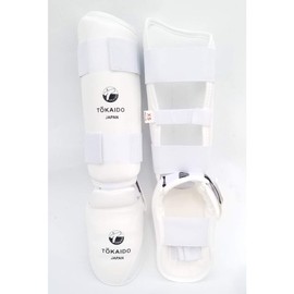 Tokaido Karate, Sparring Shin Guards, White (Small: 3-5 Men's US Shoe Size)