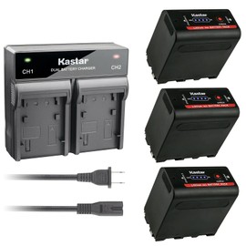 Kastar 3 Pack Battery and Dual Rapid Charger for Sony NP-F980 Pro NP-F960 CCD-TRV58 CCD-TRV59 CCD-TRV615 CCD-TRV62 CCD-TRV65 CCD-TRV66 CCD-TRV67 CCD-TRV68 CCD-TRV71 CCD-TRV715 CCD-TRV716 CCD-TRV72