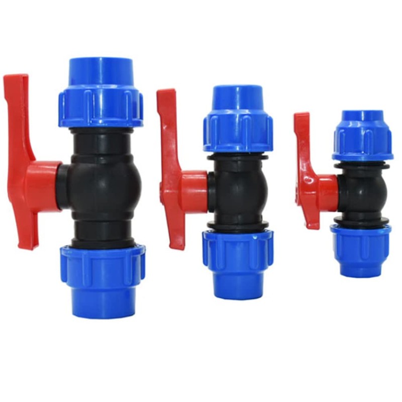 Ball Valve Connector, 25mm MDPE Irrigation Pipe Fittings Valve, Plastic