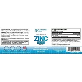 Puregen Labs Zinc Sulfate 220 mg Dietary Supplement  100 Tablets