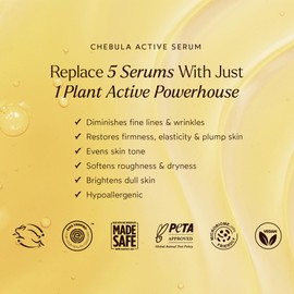 True Botanicals True Botanicals Chebula Active Serum | Optimizes Skins Collagen Levels | Anti-Aging Serum | Treats Fine Lines & Wrinkles | All Skin Types | Dermatologist Tested, All Natural, Vegan | 1 fl oz | 30 ml