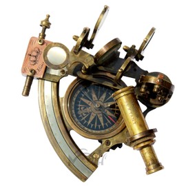 MARINE ART HANDICRAFTS '' Brass Sextant with Compass for Birthday, Wedding, Baptism, Mother's Day, Father's Day, Partner, Best Man, Anniversary, Farewell, Graduation, C-3250