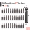 Bates Choice Mini Ratchet Set, 34 pcs, 1/4-Inch Drive, Cr-V