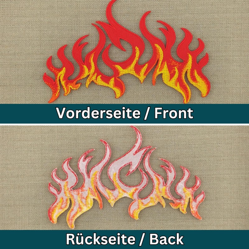 Fire Flames Patch for Iron-On or Sew On Iron-On Patch