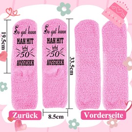 UEOTO 50 Geburtstag Frau Geschenke Set, Geschenke zum 50. Geburtstag Frau Inklusive Kosmetiktasche und Socken, Lustige Geschenke für Frauen ab 50, 1975 Geburtstag Geschenkideen