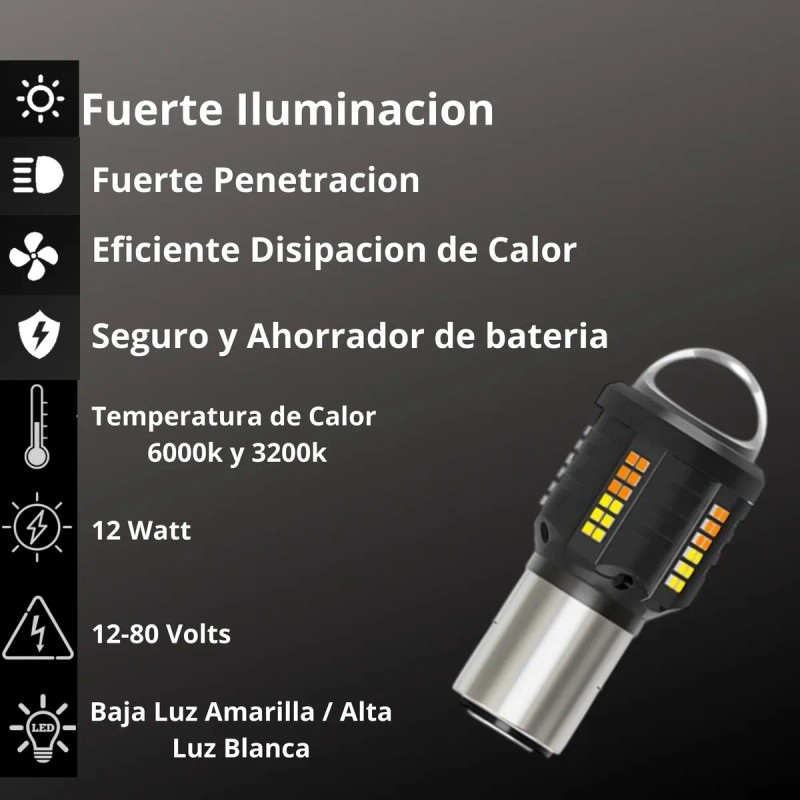 Par Foco Lupa Proyector Luz Bco Amarillo Moto Italika W150